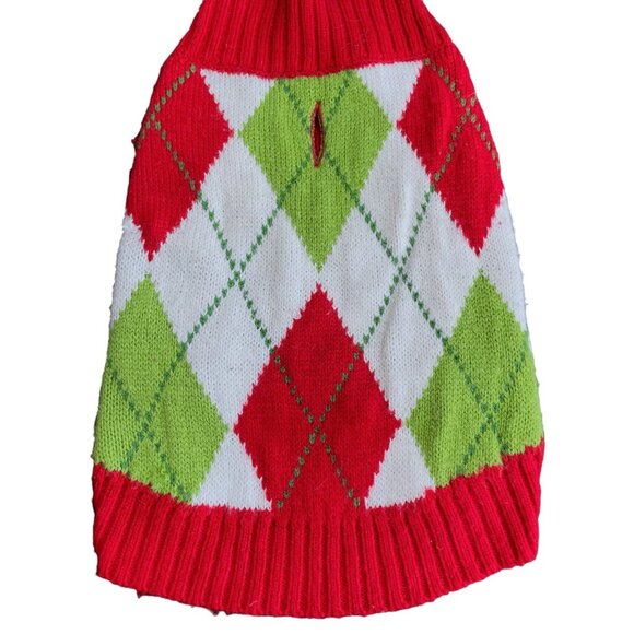 Dog Holiday Christmas Argyle Sweater - Picture 1 of 4